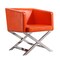 Manhattan Comfort Hollywood Lounge Accent Chair in Orange and Polished Chrome AC050-OR - alternate 1